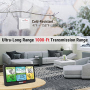 ThermoPro TP280 1000FT Home Weather Stations Wireless Indoor Outdoor Black